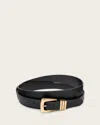 Allsaints Harper Snake Effect Leather Belt In Black/warm Brass