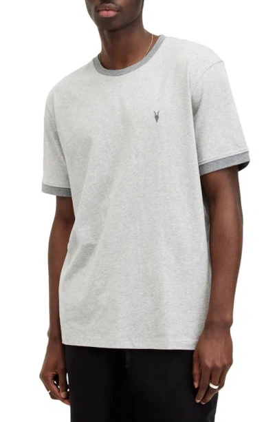 Allsaints Harris Cotton Ringer T-shirt In Grey Marl