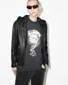 Allsaints Harwood Leather And Jersey Jacket In Black