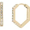 Allsaints Hattie Crystal Hexagon Hoop Earrings In Gold