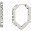 Allsaints Hattie Crystal Hexagon Hoop Earrings In Silver