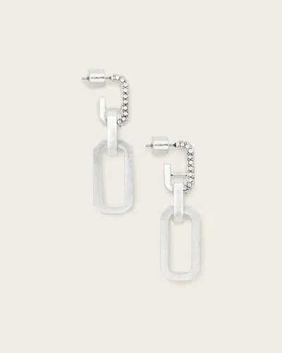 Allsaints Hattie Drop Earrings In Warm Silver