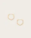 Allsaints Hattie Hex Hoop Earrings In Warm Brass