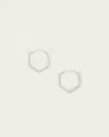 Allsaints Hattie Hex Hoop Earrings In Warm Silver