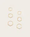 Allsaints Hattie Mixed Hoop Earring Set In Warm Brass