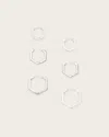 Allsaints Hattie Mixed Hoop Earring Set In Warm Silver