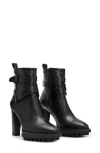Allsaints Havana Croc Embossed Boot In Black