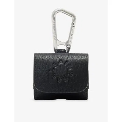 Allsaints Womens Black Haven Branded Leather Airpods Cas