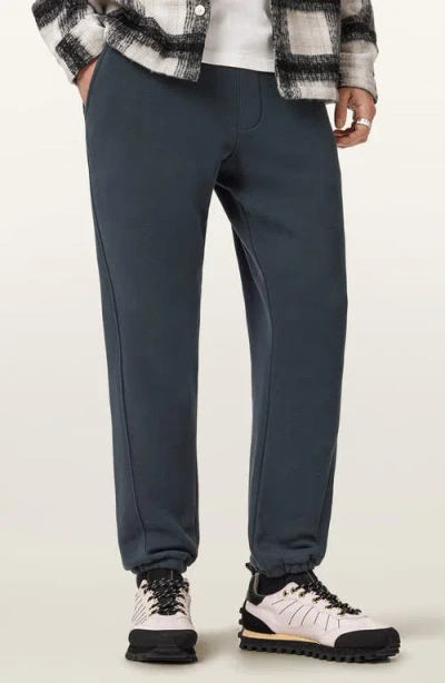 Allsaints Haven Cotton Logo Embroidered Sweatpants In Blue