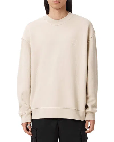 Allsaints Haven Embroidered Logo Oversized Sweatshirt In Neutral