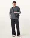 Allsaints Haven Embroidered Logo Oversized T-shirt In Pitched Blue