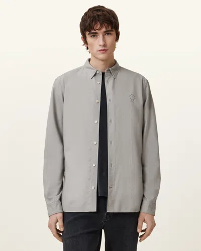 Allsaints Haven Long Sleeve Shirt In Whisper Grey
