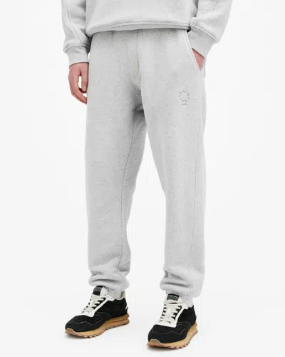 Allsaints Haven Relaxed Fit Embroidered Sweatpants In Grey Marl