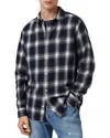 Allsaints Mens Azzurra Blue Haven Checked Cotton Shirt Xl In Blue