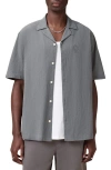 Allsaints Haven Short Sleeve Camp Shirt In Gray