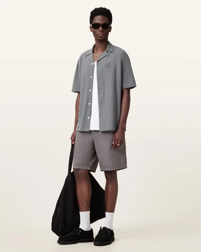 Allsaints Haven Short Sleeve Shirt In Gray
