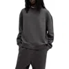 Allsaints Haven Embroidered Logo Oversized Sweatshirt In Washed Black