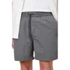 Allsaints Mens Pillar Grey Hanbury Drawstring-waist Cotton And Linen Shorts Xs In Pillar Grey