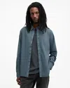 Allsaints Hawthorne Ramskull Stretch Fit Shirt In Ashy Blue
