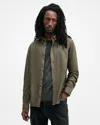 Allsaints Hawthorne Solid Stretch Cotton Button-up Shirt In Cage Brown