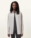 Allsaints Hawthorne Ramskull Stretch Fit Shirt In Whisper Grey