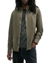 Allsaints Hawthorne Solid Stretch Cotton Button-up Shirt In Cage Brown
