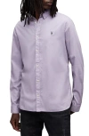 Allsaints Hawthorne Slim Fit Stretch Cotton Button-up Shirt In Smokey Lilac