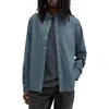 Allsaints Hawthorne Ramskull Stretch Fit Shirt In Ashy Blue