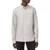 Allsaints Hawthorne Solid Stretch Cotton Button-up Shirt In Cloudy Grey