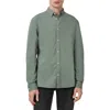 Allsaints Hawthorne Solid Stretch Cotton Button-up Shirt In Smokey Green