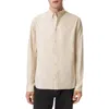 Allsaints Hawthorne Solid Stretch Cotton Button-up Shirt In Neutral