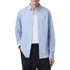 Allsaints Hawthorne Solid Stretch Cotton Button-up Shirt In Willow Blue