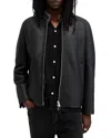 Allsaints Leather Zip-front Jacket In Black