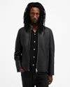 Allsaints Leather Zip-front Jacket In Black