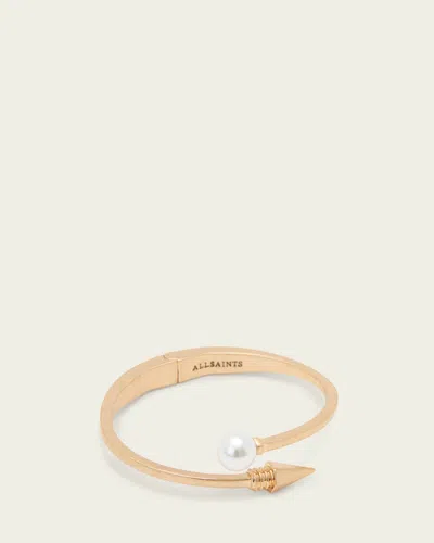 Allsaints Hazel Hinge Bracelet In Gold