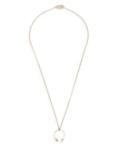 Allsaints Hazel Imitation Pearl Spike Pendant Necklace, 26-28 In Gold