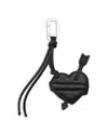 Allsaints Heart Banner Leather Keyring In Black