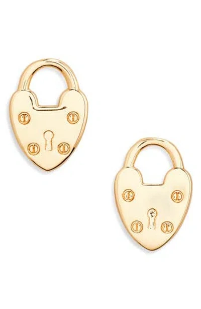 Allsaints Heart Lock Stud Earrings