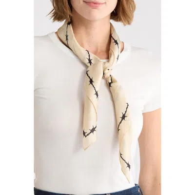 Allsaints Heart Silk Square Scarf In Purple