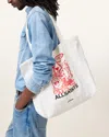 Allsaints Heartbreak Printed Tote Bag In Chalk White