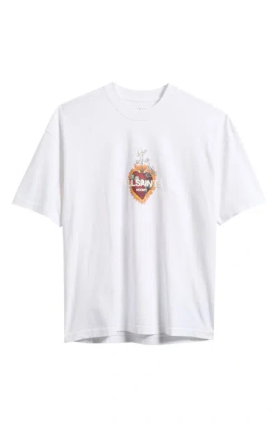 Allsaints Heartfelt Cotton Graphic T-shirt In White