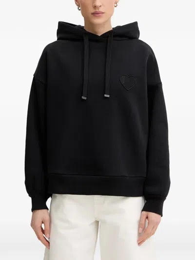 Allsaints Heart-patch Hoodie In Black