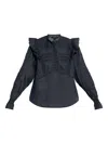 Allsaints Heather Ruffle Top In Blue