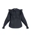 Allsaints Heather Ruffle Top In Black