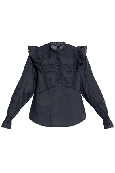 Allsaints Heather Blouse In Navy