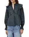 Allsaints Heather Lace Trim Top In Blueberry