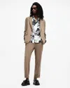 Allsaints Helm Lightweight Stretch Slim Blazer In Earthy Brown