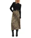 Allsaints Hera Leopard Print 2-in-1 Midi Dress In Black