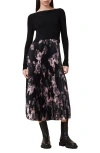 Allsaints Hera Crop Sweater & Midi Slipdress Set In Black