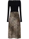 Allsaints Womens Black Hera Leppo Contrast-layer Crepe Dress S In 黑色